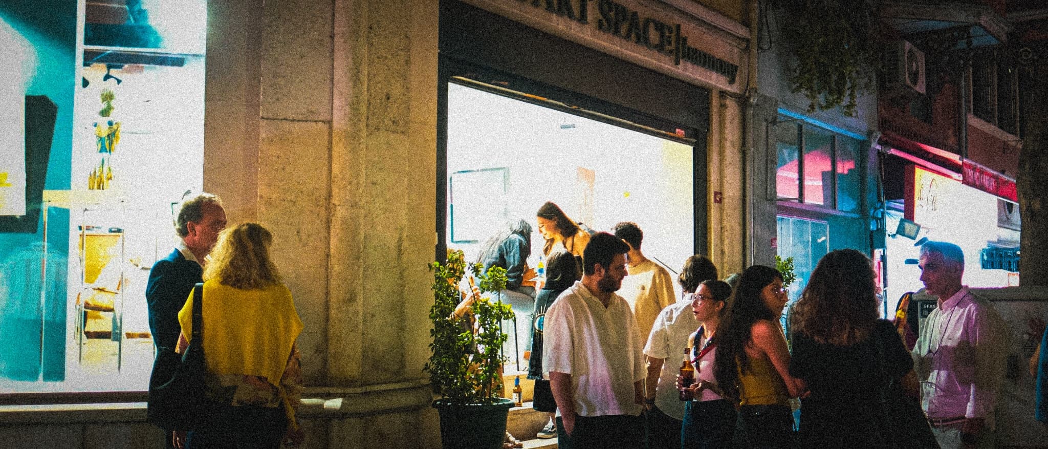 A community event, after dark